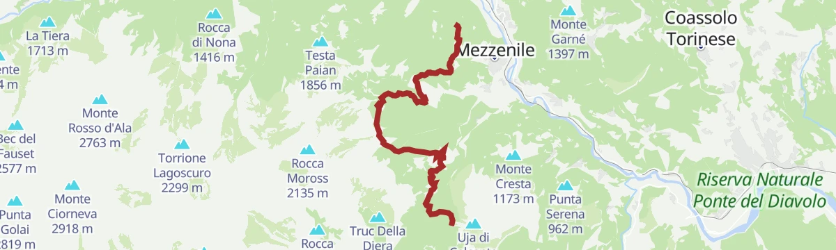 Route map: Trek Calcante: Tappa 2A Colle Cialmetta (Bivacco)